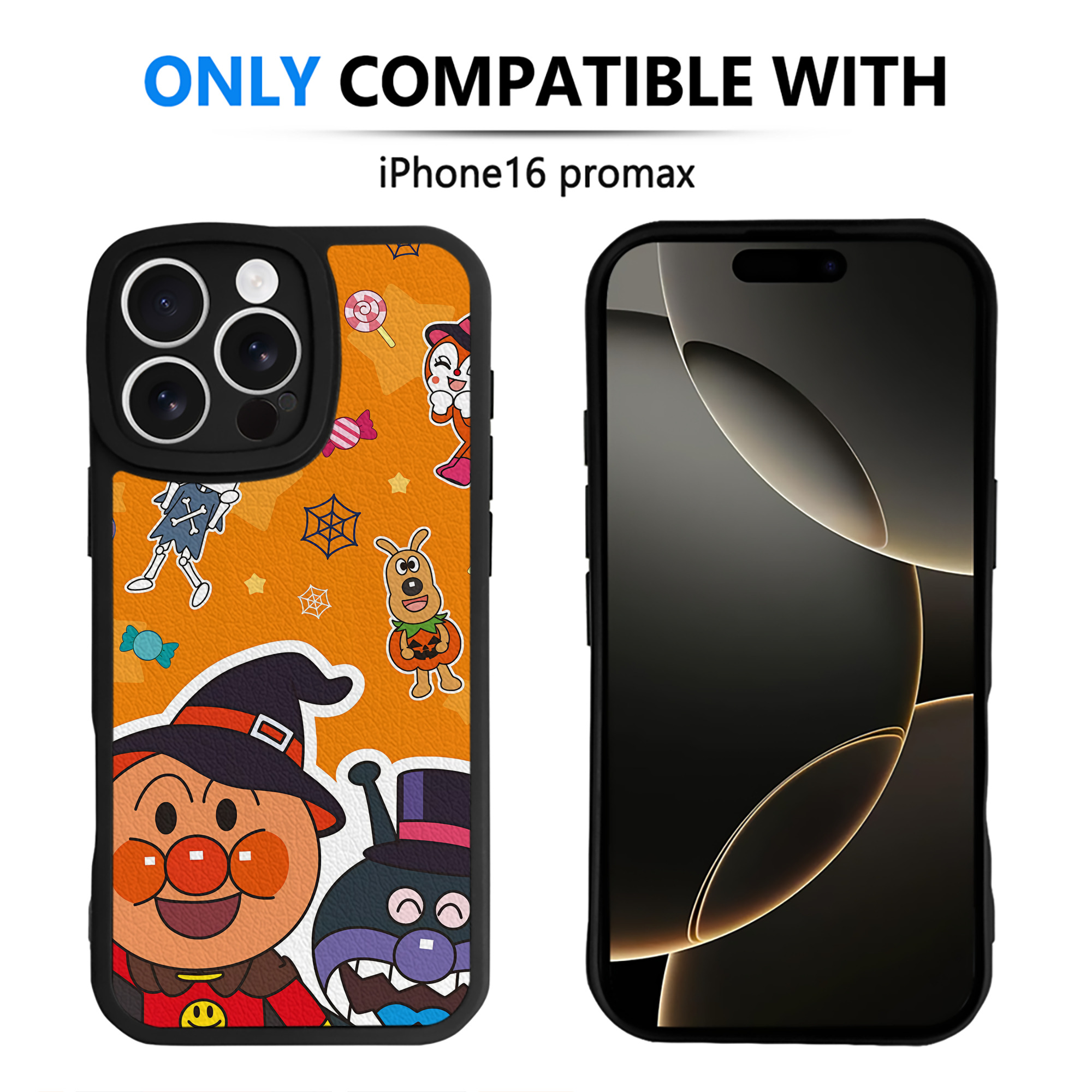 （画像用） アンパンマン Anpanman 【iPhone 16シリーズ対応】シリコンスマホケース（レザー調） 材質：シリコン
